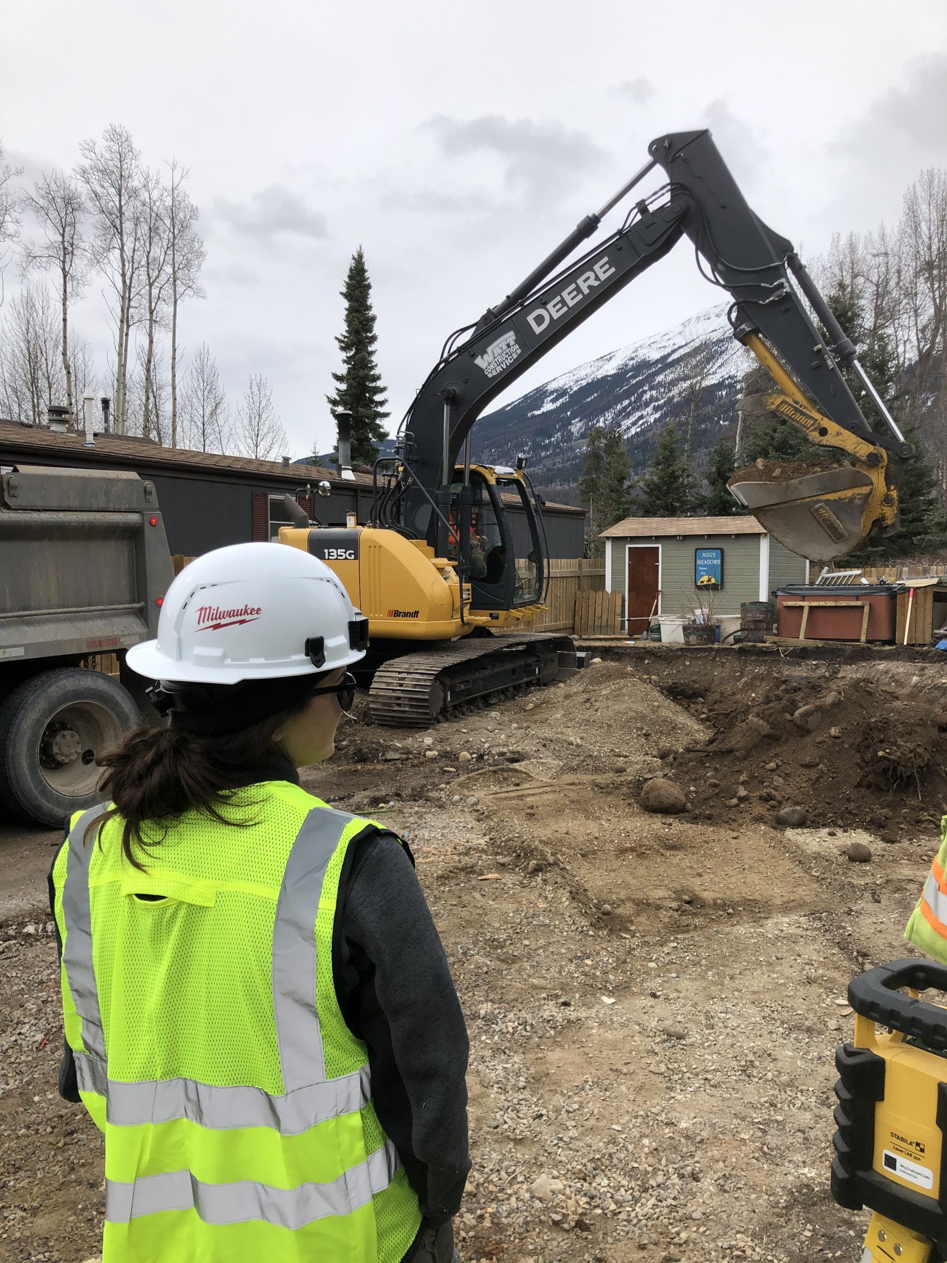 Excavator at job site